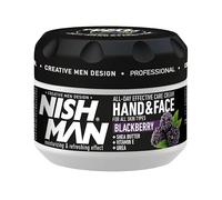 NISHMAN Hand, Face and Body Cream for Men, 300 ml - Blackberry Extract -Smoothing, Nourishing Moisturizing Refreshing Effect- Contains Shea Butter, Vitamin-E, Urea - Daily Care Cream