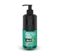 NISHMAN Shower Gel - Pure Touch 480ml - 3-in-1 Formula for Body, Hair & Face - Gentle Daily Cleanser for Men with Invigorating Scent - Hydrating Wash for All Skin Types