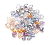 NISHZHU 100Pcs Multicolor 8mm Heart Shaped Glass Crystal Beads for Jewelry Making DIY Crafts