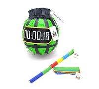 Nislai® Bomb Pinata Set, Ideal for a Boy's Birthday or as a Decoration Party, Gift, Choice of Colours: Green, Red, Blue, Silver (Green)
