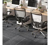 Nisorpa 20x Carpet Tiles 50 x 50cm, Heavy Duty Floor Tiles Non-Slip Hard Wearing Commercial Carpet Tiles Easy to Peel and Stick for Home Office Flooring (Dark Grey, 5m2 Set)