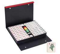 Nisorpa 3.6x2.8cm Chinese Majong Set, Solid Structure Easy To Read Mah Jongg Game,144PC Large Mahjong Tile Set,Complete Majong Numbered Sets for Party Family Game 麻将 (W:3.6x2.8x1.8cm)