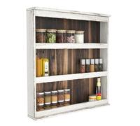 Nisorpa 3 Tier Spice Rack Wall Mount, Rustic Burnt Wood Wall Hanging Spice Rack Kitchen Spice Shelf Organizer for Seasoning Jars or Condiment Bottles, 19.68 x 3.35 x 21.25 Inches