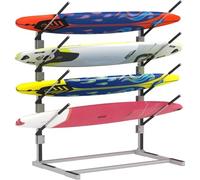 Nisorpa 4-Tier Kayak Storage Rack,Adjustable Freestanding Storage Stand | Heavy Duty Kayak Stand with Non-Slip Silicone Mat and Foam for Canoe Paddleboard Surfboard