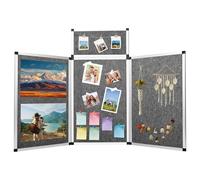 Nisorpa Exhibition Panel Display Kit,3+1 Trade Show Presentation Board with Clip-on Header & Bag Panel Trifold Poster Board Single Sided Art Display Panels for Schools,Exhibitions,Healthcare- Gray