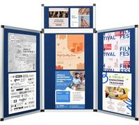 Nisorpa Exhibition Panel Display Kit,3+1 Trade Show Presentation Board with Clip-on Header & Bag Panel Trifold Poster Board Single Sided Art Display Panels for Schools,Exhibitions,Healthcare (Blue)