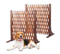 Nisorpa Expanding Fence Panels Pair, Wooden Trellis Fencing, Expandable Wood Picket Fence, Freestanding Garden Screen, Pet Dog Fence for Patio Lawn, 34-160cm Adjustable
