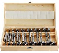 Nisorpa Forstner Bits Set,16 PCS Forstner Drill Bit Set, 6-54mm Woodworking Hole Saw Wood Cutter,Carbide Steel Wood Drilling Cutting Tool for Woodworking, Furniture, Door Hinge Hole in Wood Case