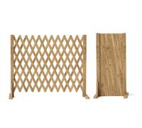 Nisorpa Solid Wood Expanding Fence Free Standing, 2 Pack Expanding Trellis Fence Length 34-160cm, Retractable Fence Indoor for Pet Dogs, Expandable Garden Fences Movable, Natural Wood