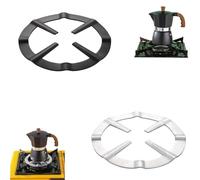 NISPOTDOR Mocha Pot Stand, Gas Ring Reducer Holder, Trivets for Moka Expresso Coffee Pot, Cast Iron Work Support Stand for Gas Hob Stoves, 2 Pack 13.5cm