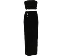NISSA faux pearl-embellished skirt set - Black 36-38-40