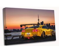 Nissan GTR Car Canvas Wall Art Picture Print Ready To Hang Stretched Over A Frame - 24 x 16 inch / 61 x 40 cm
