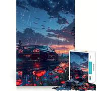 Nissan GTR R After Rain Jigsaw Puzzles 1000 Piece for Teenagers Cognitive Toy Calm Pastime Premium Edge Santa Wish List (38x26cm)