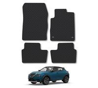 Nissan Juke (2019+) [F16 Facelift] Rubber Car Mats Accessories Tailored Fit Compatible Accessory Waterproof Protection Non-Slip Floor Mats Full Coverage Durable Front Rear Set Coverage with Clips