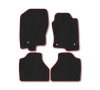 Nissan Navara (2010-2016) [Double Cab] Van Mats Accessories Tailored Fit Carpet Car Floor Mats Non Slip Red Trim Accessory Durable Anti Slip Hand-Finished Compatible Full Coverage Granulated Backing