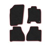 Nissan Navara (2016-2022) [Double Cab] Van Mats Accessories Tailored Fit Carpet Car Floor Mats Non Slip Red Trim Accessory Durable Anti Slip Hand-Finished Compatible Full Coverage Granulated Backing