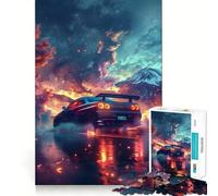 Nissan R Red Lava Glow Jigsaw Puzzles 1000 Pieces for Teenagers Recall Boost Serene Time Smooth Cut Elegant Gift (38x52cm)