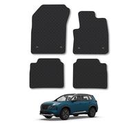 Nissan X-Trail E-Power (2022+) Rubber Car Mats Accessories Tailored Fit Compatible Accessory Waterproof Protection Non-Slip Floor Mats Full Coverage Durable Front Rear Set Coverage with Clips