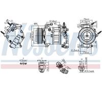 Nissens 890589 Air Con Compressor Fits Ford Galaxy S MAX 12V 1 Pin 1886650