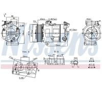 Air conditioning compressor R 1234yf 890947 NISSENS for NISSAN RENAULT OPEL FIAT