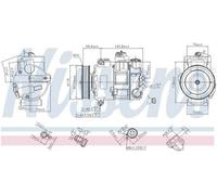 Air conditioning compressor R 134a PAG 46 890632 NISSENS for VW SEAT SKODA AUDI