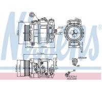 Air conditioning compressor R 134a PAG 46 89090 NISSENS for MERCEDES-BENZ VIANO