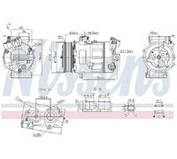 Air conditioning compressor R 1234yf 890947 NISSENS for NISSAN RENAULT OPEL FIAT