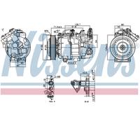 Nissens Aircon Compressor 890763 for eg. RENAULT MEGANE (2009) 1.5 DCI etc