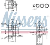 Nissens Aircon Expansion Valve 999444 for eg. ASTON MARTIN CYGNET (2011) 1.3 VVT