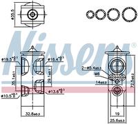 Nissens Aircon Expansion Valve 999451 for eg. CITROËN C1 (2006) 1.4 HDI etc