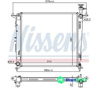 NISSENS ENGINE COOLING RADIATOR 666222 FOR KIA