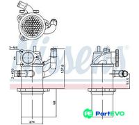 NISSENS EXHAUST GAS RECIRCULATION COOLER 989423 FOR AUDI