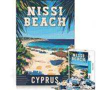 Nissi Beach in Cyprus 1000 Piece Adult Puzzles | 38x52cm Precision cutting Help the brain exercise Antistress Vacation at home Killing time