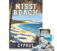 Nissi Beach in Cyprus 1000 piece jigsaw puzzles | 38x26cm Wall Decoration Parent-child interaction Suitable for couples