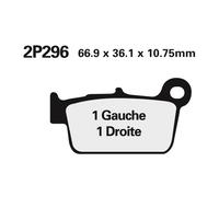NISSIN Street /Off-Road Sintered Metal Brake pads - 2P-296ST-MX, size 135 mm