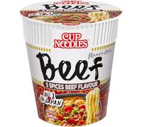 NISSIN Cup Noodles 5 Spices Beef Flavoured Instant Noodles, 64 g Pot (Pack of 8)