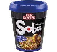 NISSIN Cup Noodles Soba Wok Style Yakitori Chicken Flavoured Instant Noodles, 89 g Pot (Pack of 9)