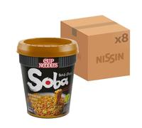 Nissin Soba Japanese Curry Instant Wok Style Noodles Pot, 90 g (Pack of 8)