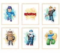 Nistio® Roblox Posters - Mining Pixel Fun Prints, Gamer Themed Wall Decor, Set of 6 Unframed 8x10 Inches