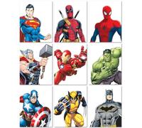 Nistio® Superhero Wall Art for Boys Bedroom, Unframed Set of 10 (8x10) - Spider-Man, Batman, Iron Man, Superman, Captain America, Wolverine, Deadpool, Hulk, Thor, Black Panther