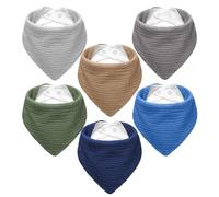 NISXABEBE Muslin Baby Bibs 6 Pack Dribble Bandana Bibs Cotton Drool Bibs for Teething Soft and Absorbent with Adjustable Snaps (Boy)