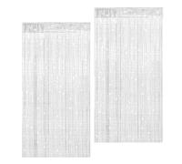 NISYQHA 2 Pack Door Curtain 100 x 200cm Fly Screens for Doors, Home Decor Sequin Curtain for Doorway, String Curtains, Bedroom Blind Living Room Divider, Glitter Fringe Panel Tassel(White)