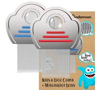 Nit Comb 2-Pack - Head Lice Comb with Magnifier for Kids, All Hair