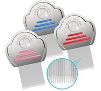 Nit Comb 3-Pack - Head Lice Comb with Magnifier for Kids, All Hair