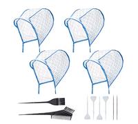 NITAIUN 12 Pcs Hair Highlighting Kit, 4 Pcs Hair Disposable Frosting Cap with Plastic Hook Needles, 2 Hair Dye Comb Hair Dye Brushes Salon Home Use Hair Coloring Supplies (12 Pcs)