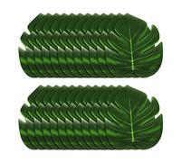 NITAIUN 24 Pcs Artificial Palm Leaves, Artificial Tropical Leaves, Fake Palm Leaves, Faux Monstera Leaves for Hawaiian Party, Birthday, Wedding, Prom, Beach Party, Table Decorations (24 Pcs)