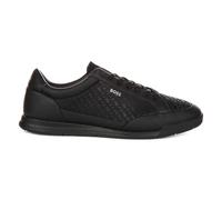 BOSS Nitan Low Profile Nylon/Leather Monogram Trainer, Black, Size 6, Men Black