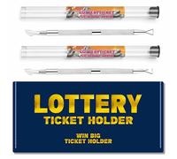 nitaru Lottery Ticket Scratcher Tool, Scratch Off Stickers Lotto Scratcher Tool, Lottery Scratcher Tool, Back Scratcher Metal Scraper Tool, 2 Lottery Ticket Scratcher Tools + 1 Lottery Ticket Holder
