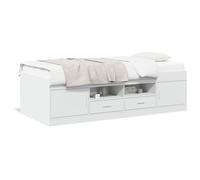 NITCA Daybed with Drawers,Single Bed with Storage,Daybed, Trundle and Drawer, Cabin Bed,Single Guest Bed Sofa Bed,Engineered Wood, White 90x190 cm