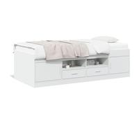 NITCA Daybed with Drawers,Single Bed with Storage,Daybed, Trundle and Drawer, Cabin Bed,Single Guest Bed Sofa Bed,Engineered Wood, White 75x190 cm